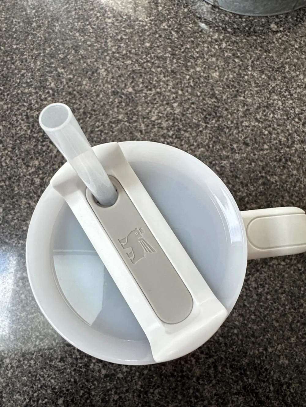 Stanley White Travel Tumbler with Handle and Stainless Accent - Picture 2 of 4